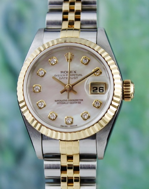 (image for) LIKE NEW ROLEX LADY SIZE OYSTER PERPETUAL DATEJUST -69173 / MOP